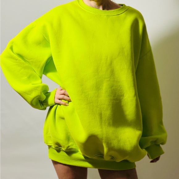 Woman drop shoulder crewneck sweatshirt,hoodie cotton - Picture 6 of 10